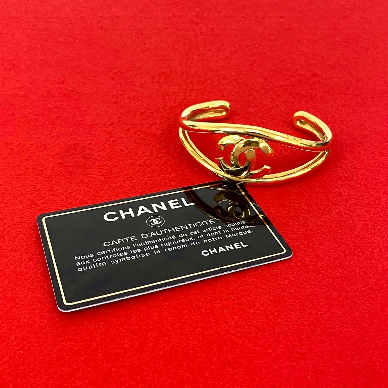 き コメあり 97P CHANEL シャネル ヴィンテージ ココマーク バングル ブレスレット アクセサリー ゴールド 02633