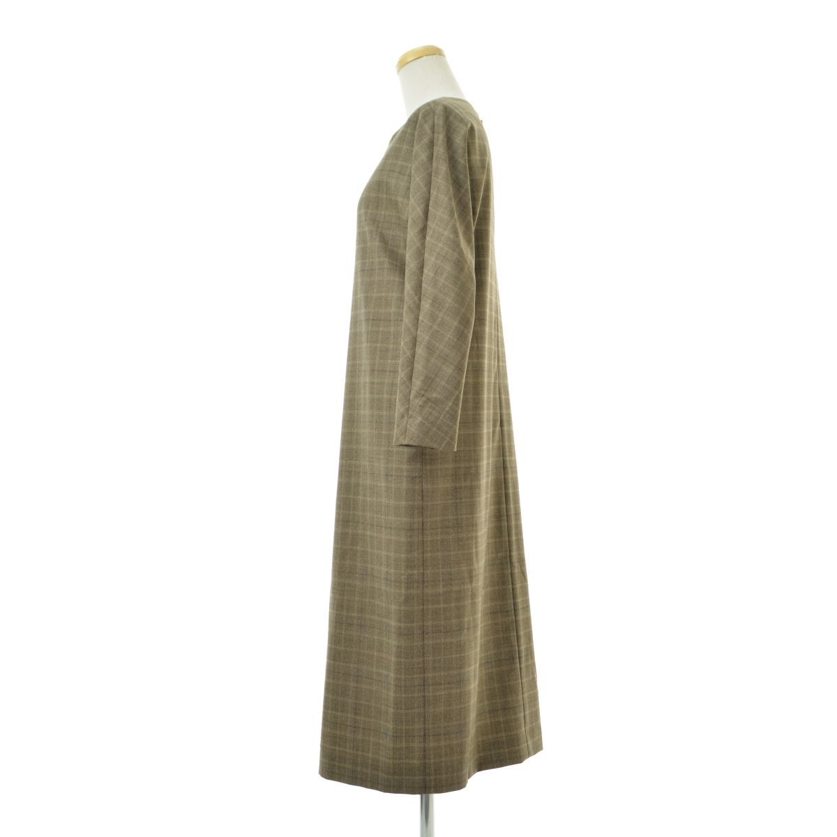 極美品 トゥモローランドコレクション ウールアシンメトリータックロングワンピース トゥモローランド コレクション 】アシンメトリータック ロング