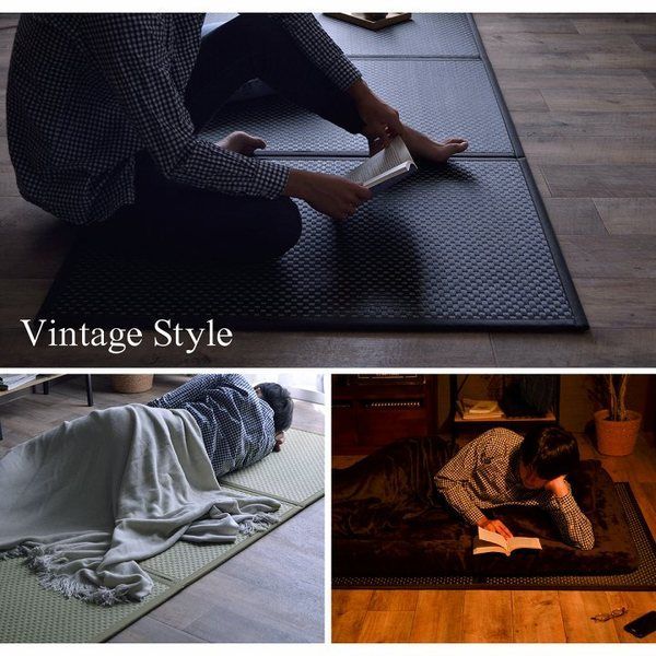 い草 マットレス 3つ折り シングル 約100×210cm ベージュ 国産 抗菌 防臭 防音 軽量 畳 フロアマット ラグマット NEXPOTALLINN_EU