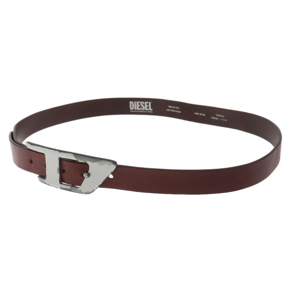 DIESEL レザー　ベルト　バックル ブラウン　レッド　茶　赤　イタリア製 B-1DR X08516PR666 ベルト｜メンズ｜レッド｜ディーゼル（DIESEL