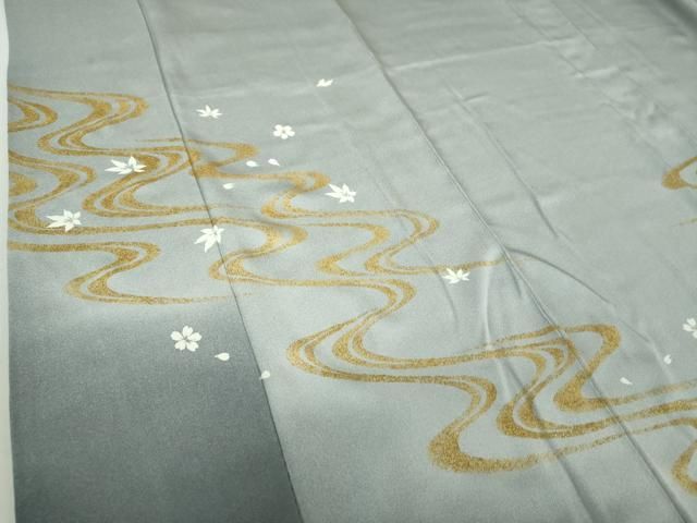 平和屋着物○創業460年・千總 訪問着 竜田川 流水桜 暈し染め 金彩  