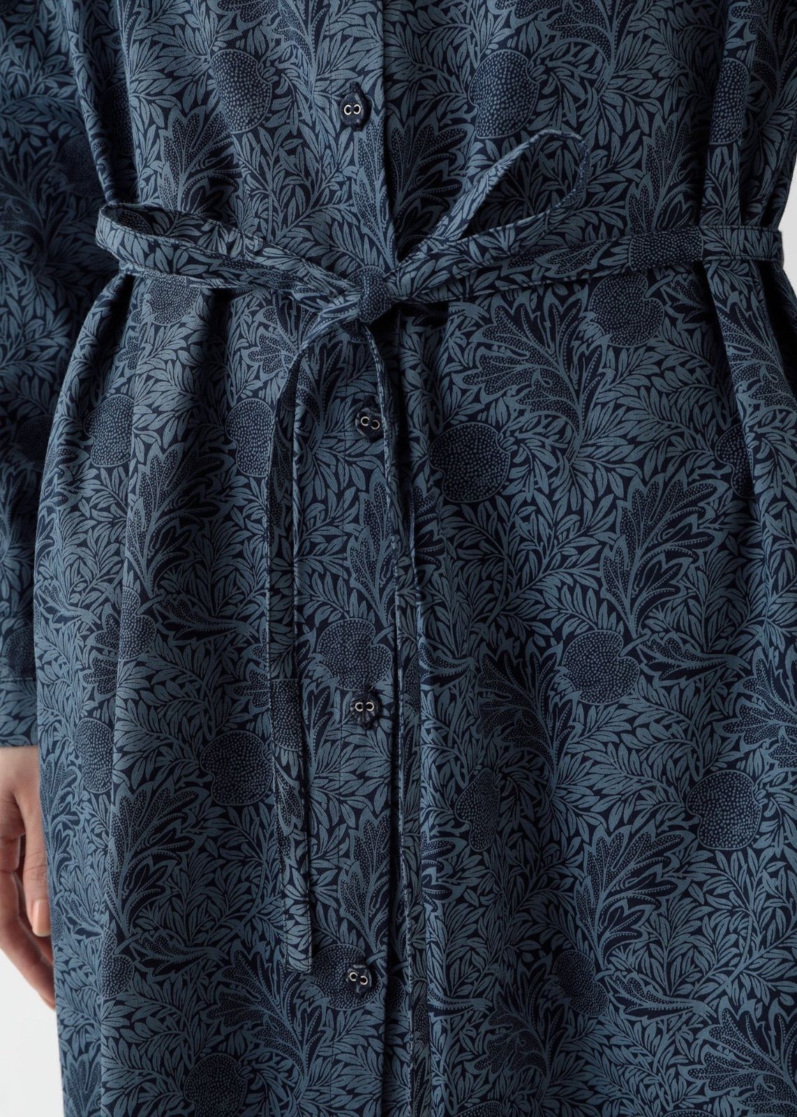 【ピープルツリー 】Ｖ＆Ａ オーガニックコットンサテン シャツワンピース V＆A オーガニックコットンサテンシャツワンピース フローラリア柄