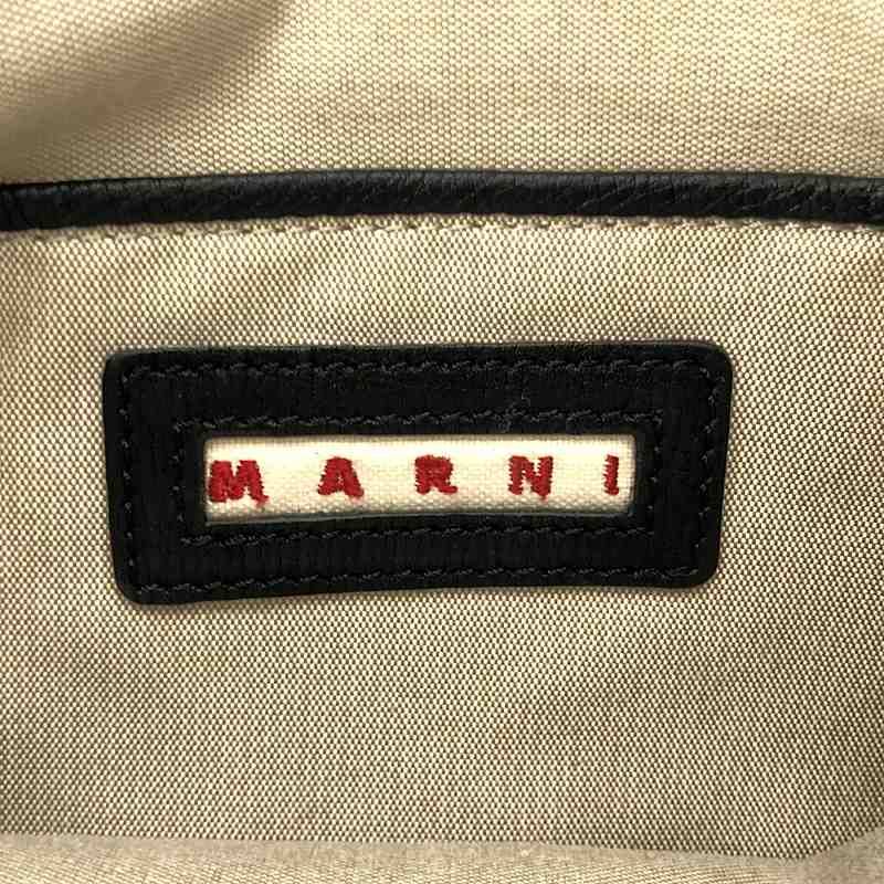MARNI / マルニ | レザー フラップ アコーディオン ショルダーバッグ | ブラック | レディース MARNI / マルニ | レザー フラップ アコーディオン ショルダーバッグ