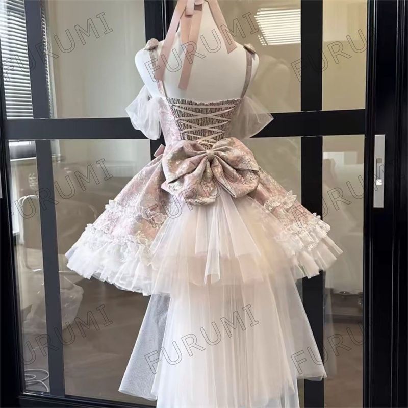 ロマンチックな初恋風 フリル付きロリータドレス