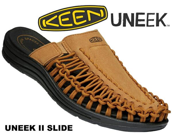 キーン ユニーク 2 スライド メンズ KEEN UNEEK II SLIDE CATHAY SPICE|BLACK 1022372 サンダル ミュール ブラウン ブラック