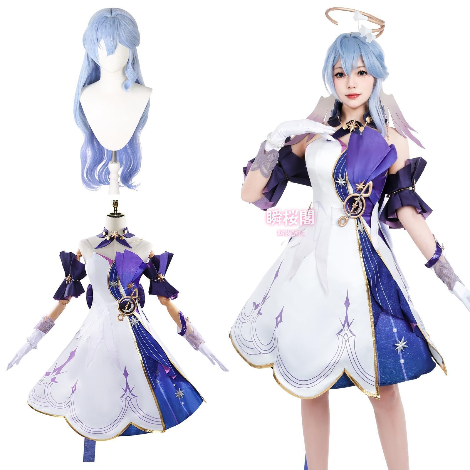 ぴい　スタレ　ロビン+花火　コスプレウィッグオーダー 崩壊スターレイル HonkaiStarRail ロビン-Robin コスプレ
