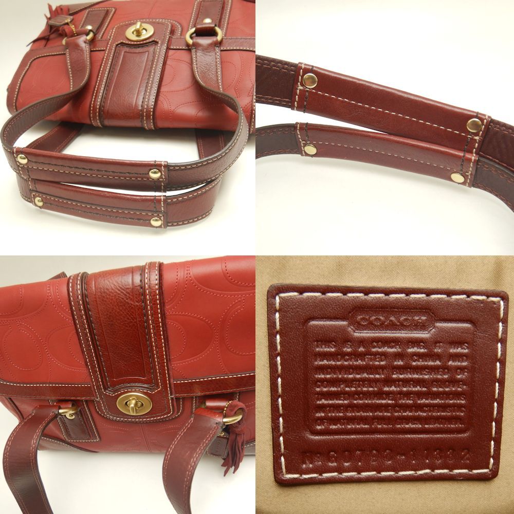 COACH コーチ 11332 ハンドバッグ レザー ボルドー/252960【中古