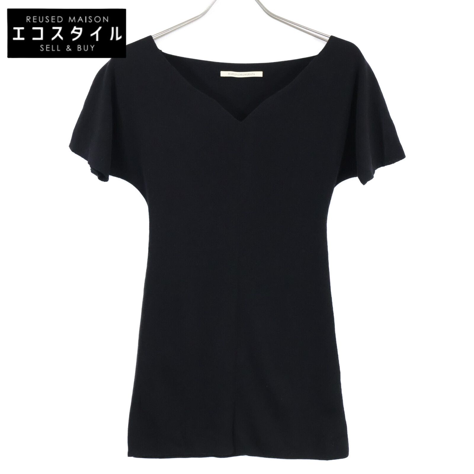 HARUNOBUMURATA ハルノブムラタ HM25S1019 LAYLA TENCEL CASHMERE SMOOTH TOP テンセルｘカシミヤ 半袖ニットセーター| 36