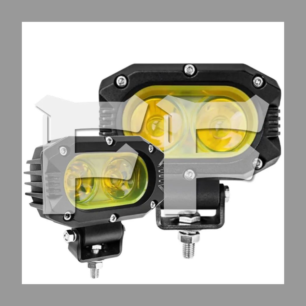 送料無料 4インチ LED ワークライト 作業灯 40W 4000LM イエロー 広角狭角一体型 スポットライト フォグランプ UTA ATV SUV オートバイ 2個