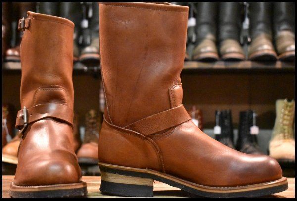 7.5D PT83 90年10月刻印 レッドウィング 8269 エンジニア 茶 ブラウン スチールトゥ ブーツ redwing HOPESMORE FJ132