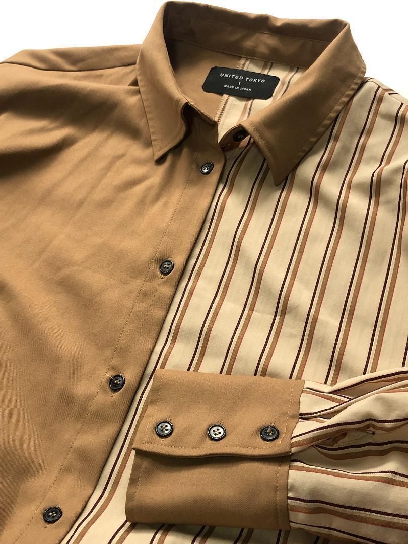 ブロッキング シャツワンピース