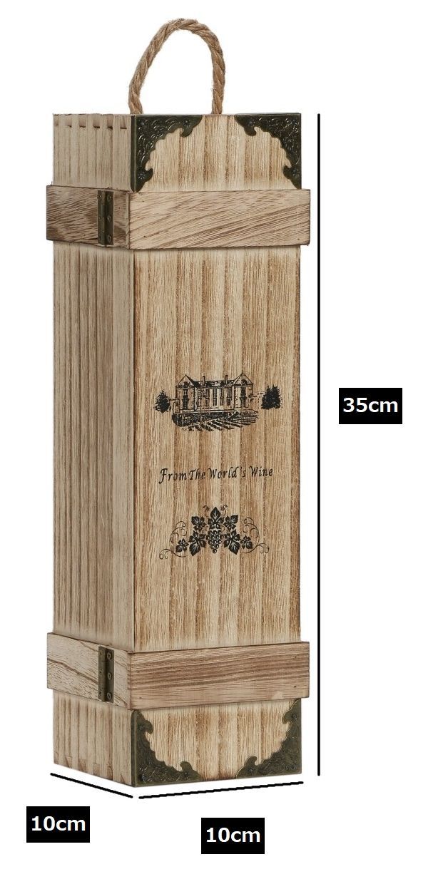格安 アンティーク調 木箱 ワイン ケース ギフト ボックス 焦がし加工 小物入れとしても