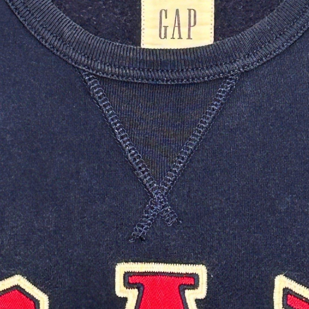 【S】GAP　ギャップ　ビック刺繍　スウェット　ネイビー　紺　古着