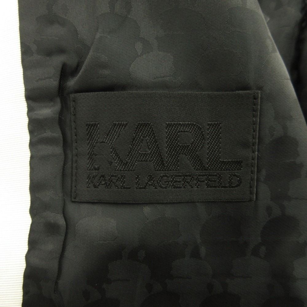 KARL LAGERFELD カールラガーフェルド タキシード ジャケット ブルゾン レイヤード ウール 38 黒 ブラック レディース 古着 SIROKUMA-CORPORATION_COM