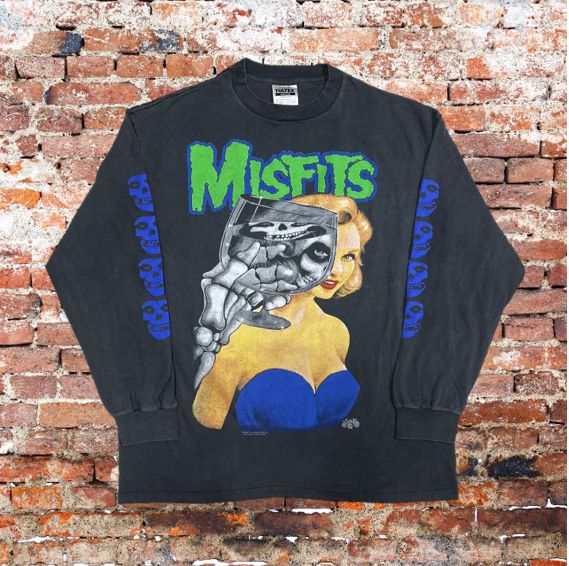 バックプリント有】Misfits ミスフィッツ 長袖Tシャツ ロンT パンク