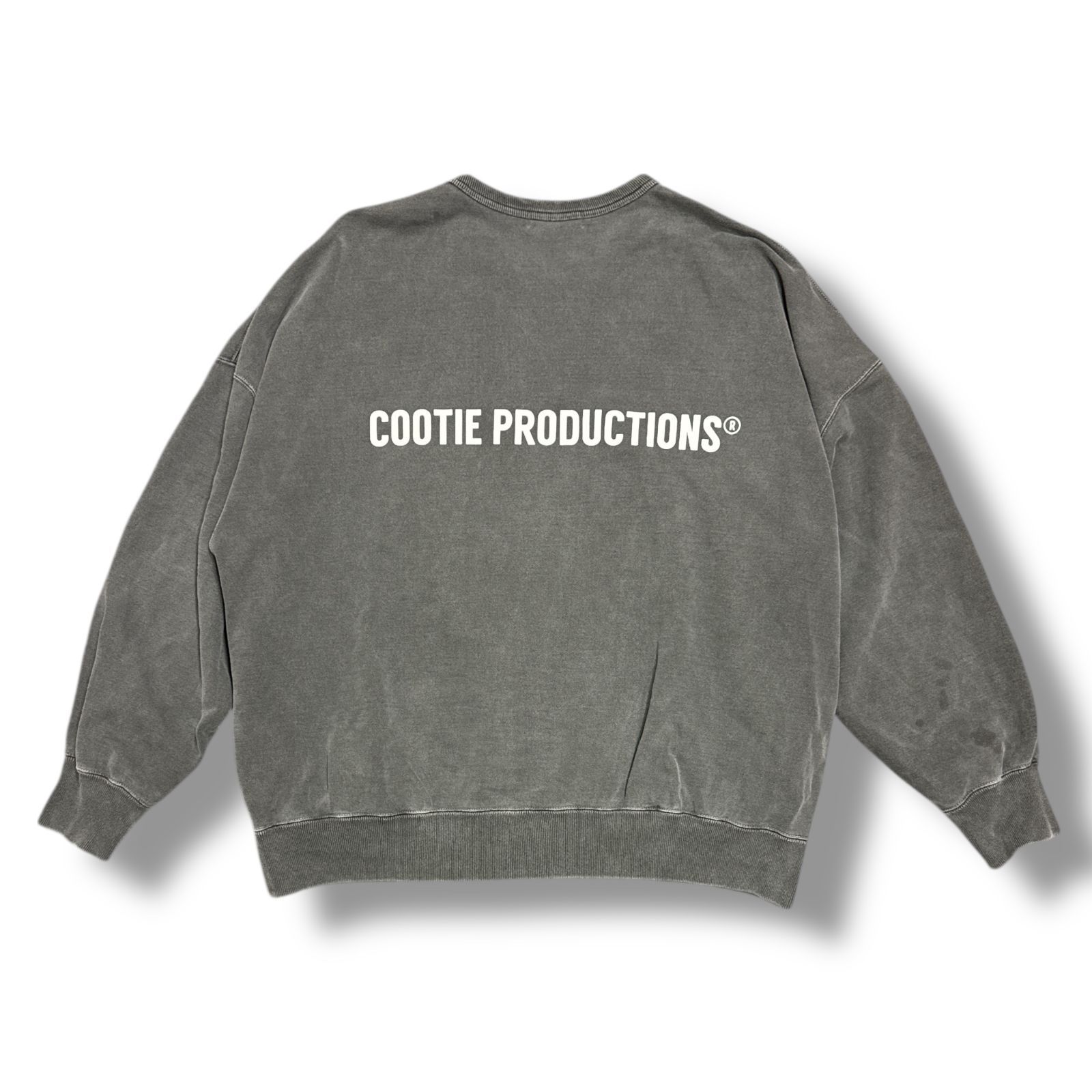 参考上代25300円 COOTIE PRODUCTIONS 23AW Pigment Dyed Open End Yarn Sweat Crew ピグメントダイ スウェット トレーナー クーティ プロダクションズ L CTE-23A307 91503A4