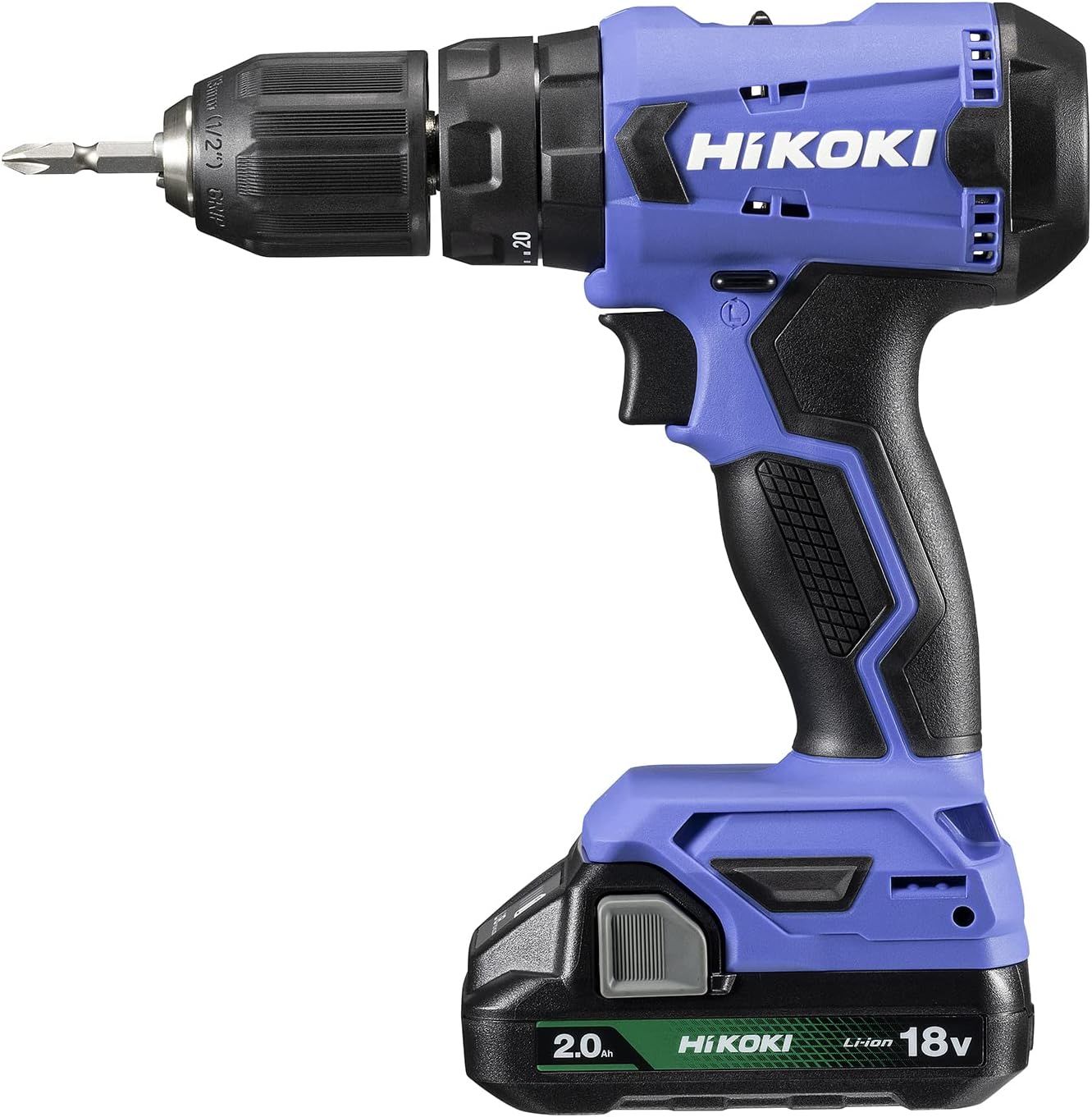 HiKOKI ハイコーキ 18V コードレス 振動ドライバドリル チャック 2.0~13mm 20段クラッチ 2.0Ah 蓄電池×2個 充電器 ケース付 FDV18DA 2BG