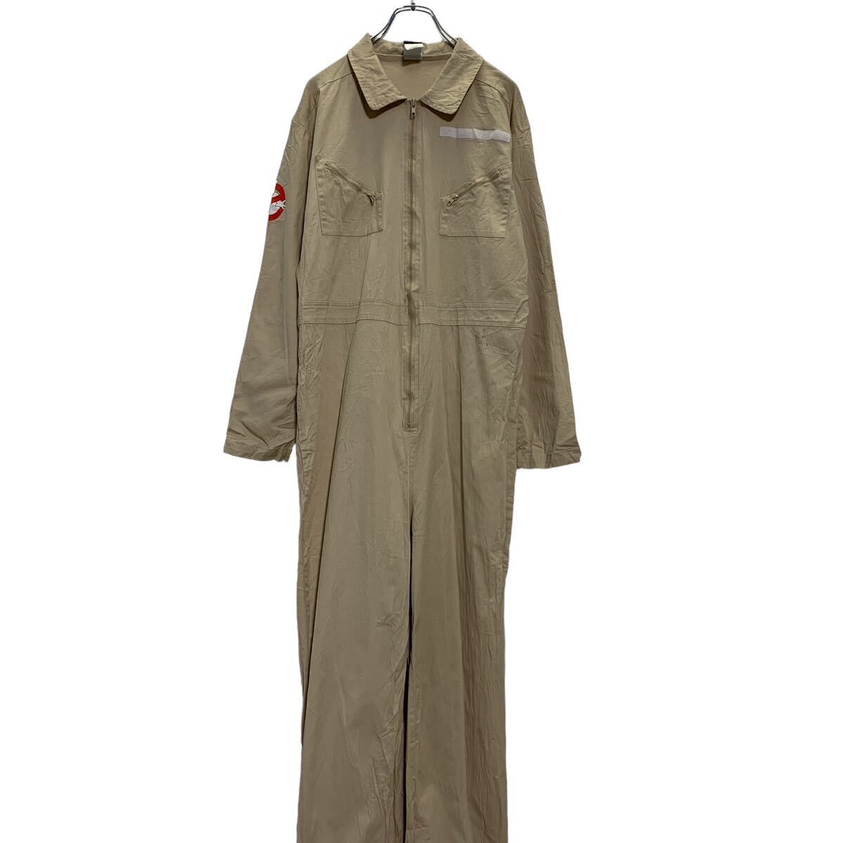 GHOSTBUSTERS 長袖つなぎ W38 S ベージュ ゴーストバスターズ フロントジップ ワークウェア 作業着 古着卸 アメリカ仕入 a604-5841