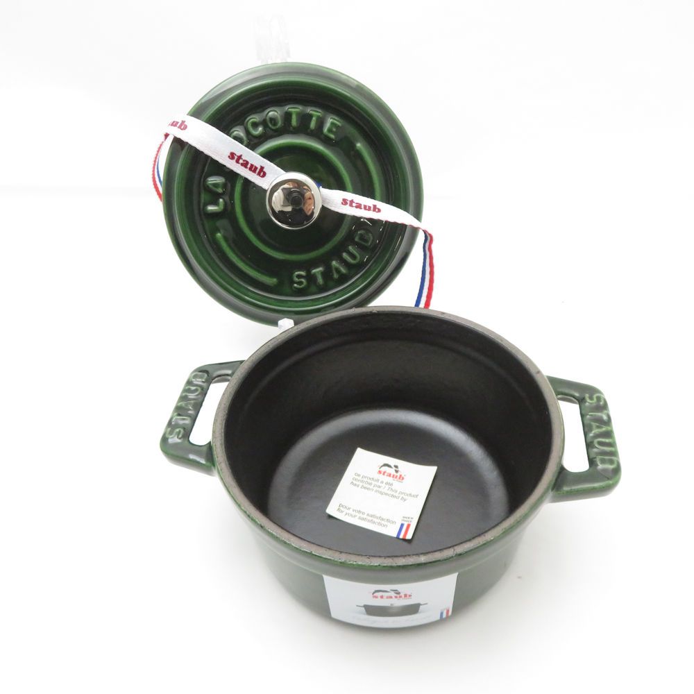未使用品】ストウブ ピコココットラウンド 10 バジル 小さい ホーロー