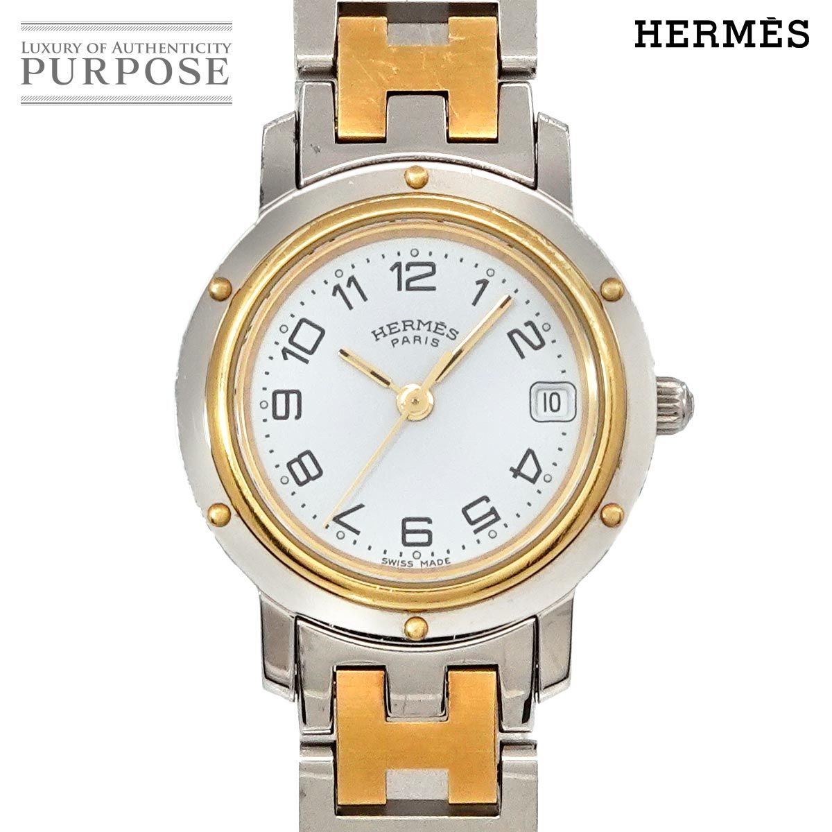 エルメス HERMES クリッパー デイト レディース 腕時計 F438（エルメス 