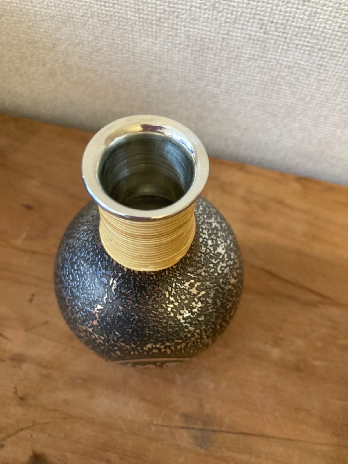新品未使用　薩摩錫器 【サツマ 岩切 正錫】銘有  徳利と三盃セット◎酒器