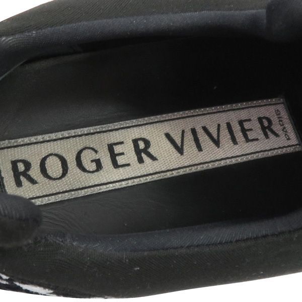 良品 ROGER VIVIER ロジェ ヴィヴィエ ヴィヴラン ストラス バックル ファブリック スリッポン スニーカー シューズ 箱付き 46262