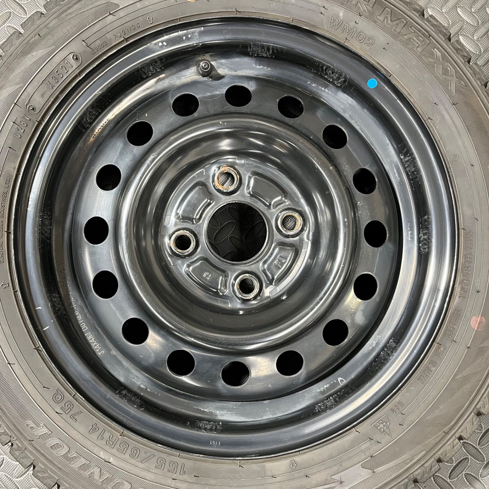 21年製 155 65R14 ダンロップ ウィンターマックスWM02 ダイハツ タント ムーヴ ミラ スタッドレスタイヤ 1082M