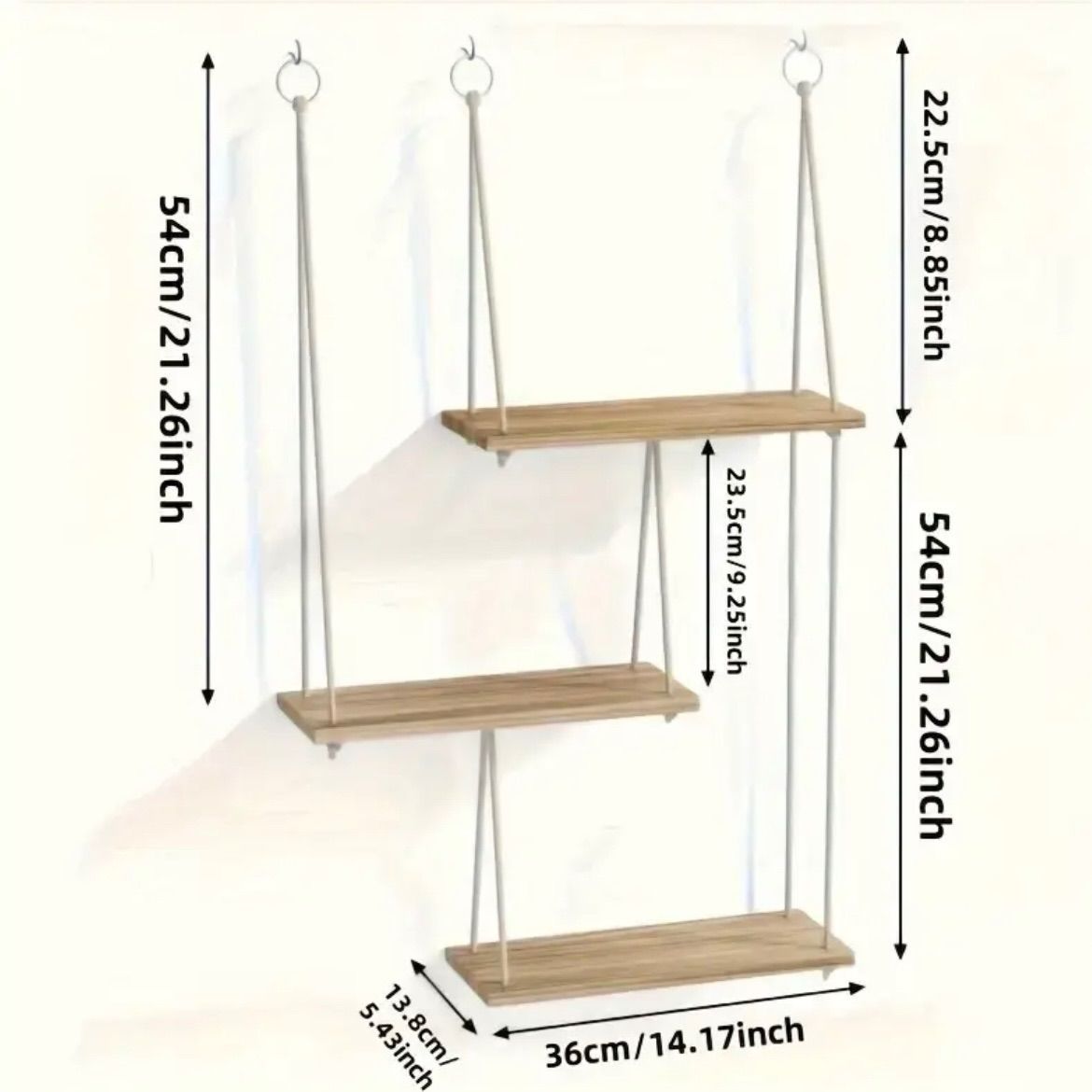 収納ラック 吊り下げ式 ボヘミアンスタイル 三層構造 壁掛け収納 ホームデコレーション用 室内装飾バスケット リビング バスルーム キッチン オフィス ベッドルーム対応 木製デザイン ナチ