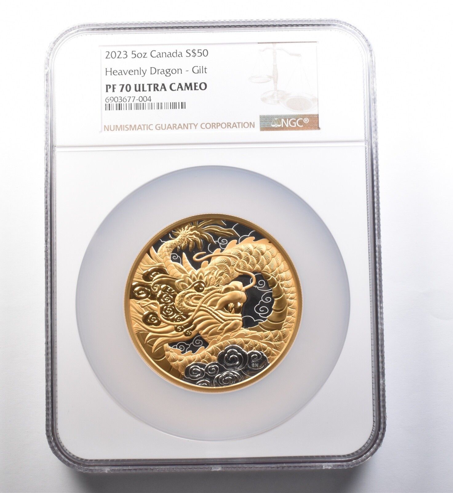 2025年 カナダ 50ドル銀貨 鍍金 天龍 PF70 UCAM NGC