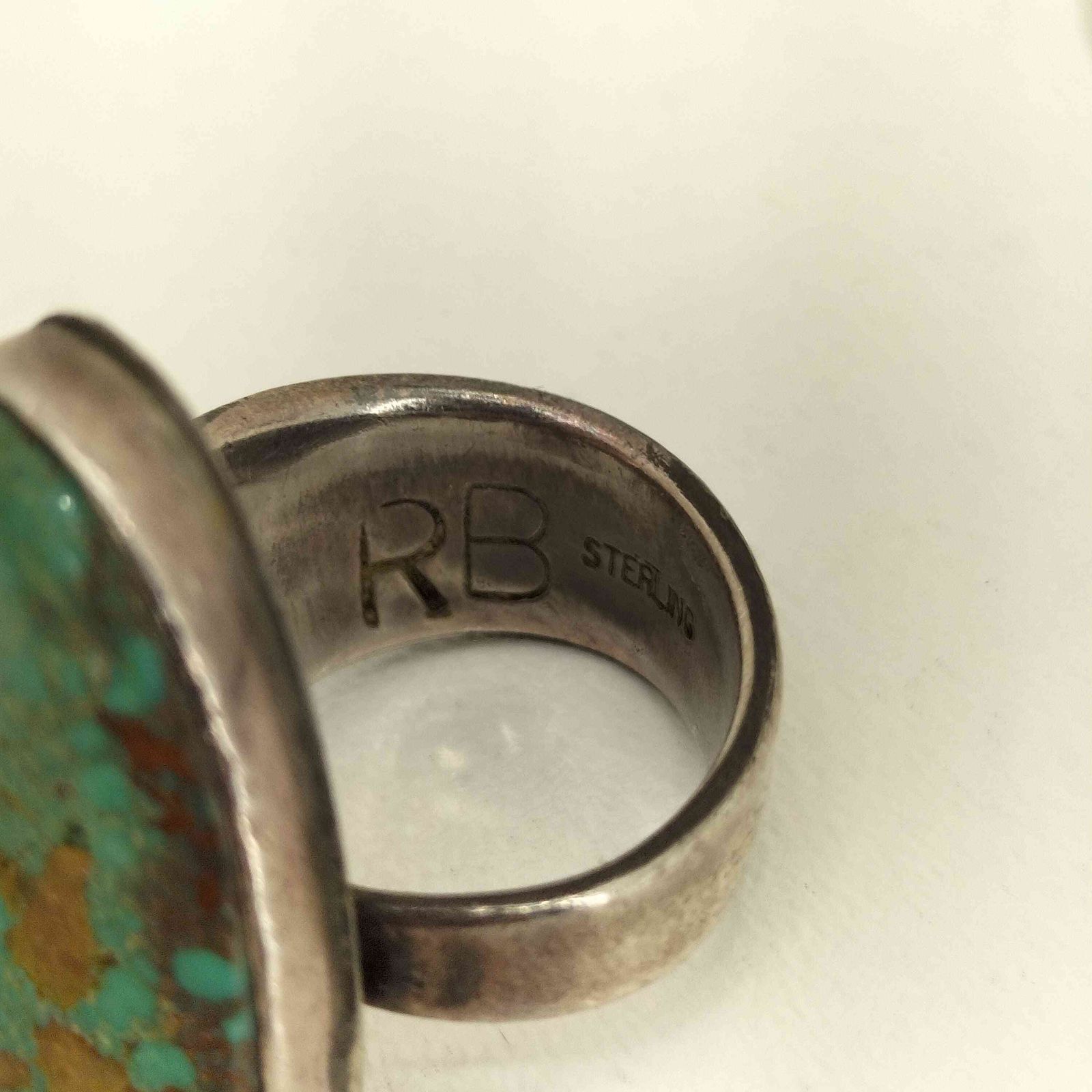 ナバホ NAVAJO RB STERLING 刻印 ランニング・ベアー ターコイズ