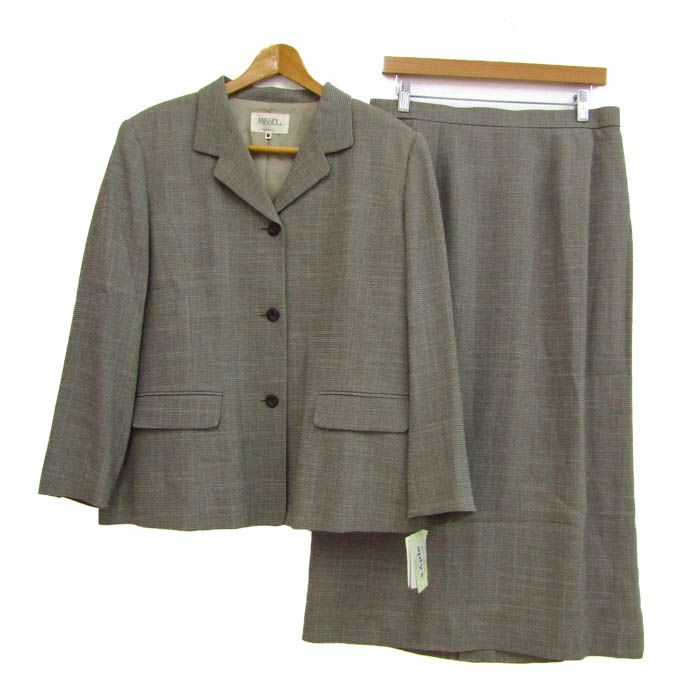 ミゼール セットアップ 上下セット ジャケット ロングスカート ♥品 大きいサイズ レディース 15ABR|84-103サイズ 茶 missel