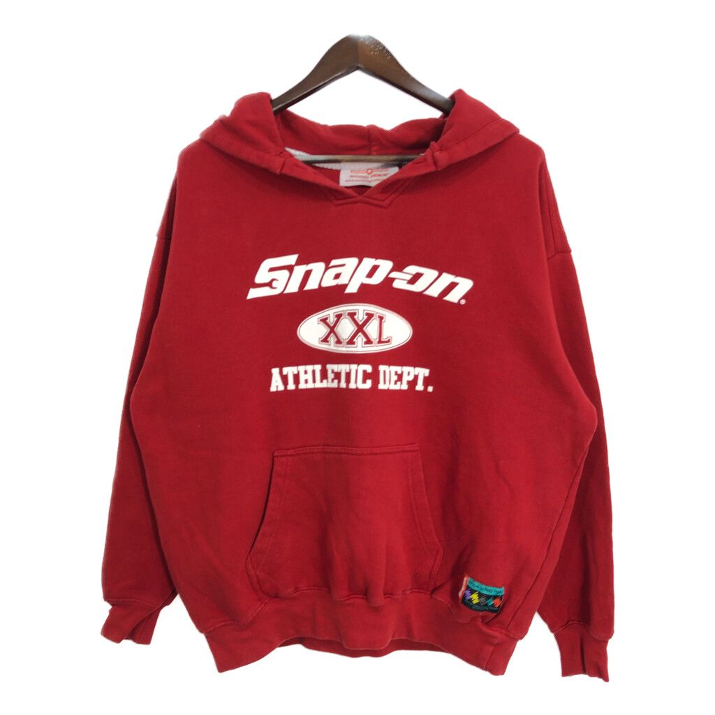 NATIONAL PREMIUM Snap-on スウェット パーカー 企業ロゴ レッド (メンズ XL) 中古 古着 R6814