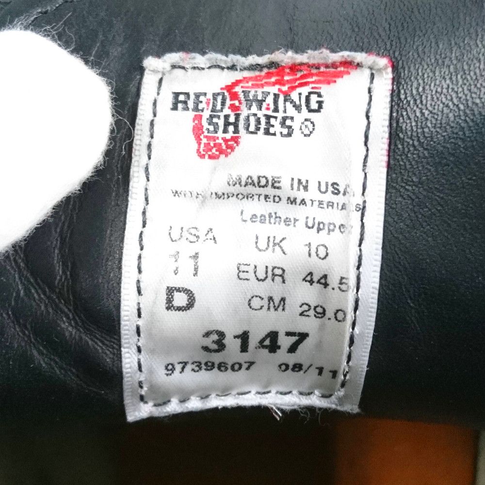 RED WING レッドウィング 3147 Work Chakka ワーク チャッカ スウェード ブーツ シューズ ブラック US11D=29cm  正規品 / 30741