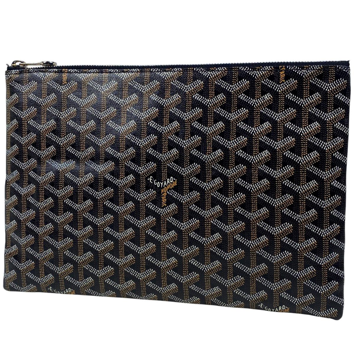 ゴヤール GOYARD ロゴ クラッチバッグ クラッチバッグ コーティングキャンバス ブラック レディース