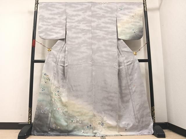 平和屋着物○京都の和装業の老舗一門 千切屋 付下げ 反物 草花文 暈し