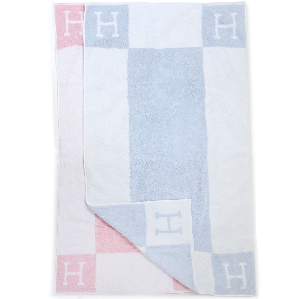 HERMES エルメス フェイスタオル アヴァロン ローズ・リラ 同色2枚組 エルメス フェイスタオル アヴァロン 2枚セット コットン100％ ローズ