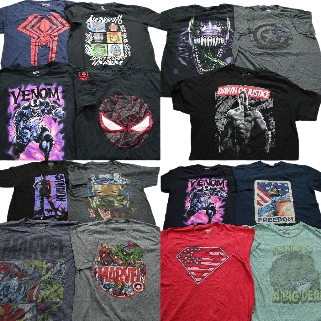 マーベル　DC まとめうり 古着卸 まとめ売り マーベル DCコミック 半袖Tシャツ 16枚セット