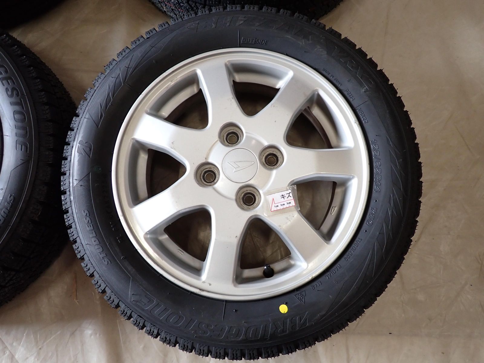 人気商品をセール価格で！ 冬 製 4本 会社宛 155 65R14×4.5J 75Q ブリヂストン ブリザック VRX2 ダイハツ純正 アルミ タント キャスト NO D6254