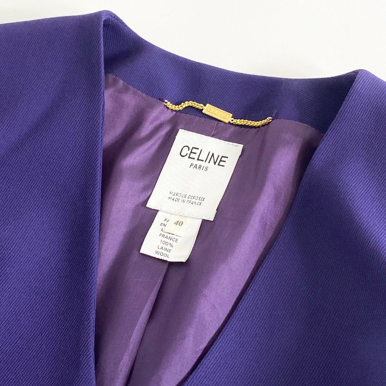 29L24 《美品》 CELINE セリーヌ カラーレスジャケット ブレザー 29L24 《美品》 CELINE セリーヌ カラーレスジャケット ブレザー