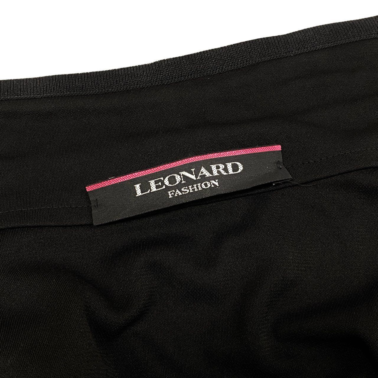 レオナール⭐️ロングカーディガン⭐️カンカン⭐️ブラック 試着のみ】レオナール カンカン ロング カーディガン 42 フラワー ブラック