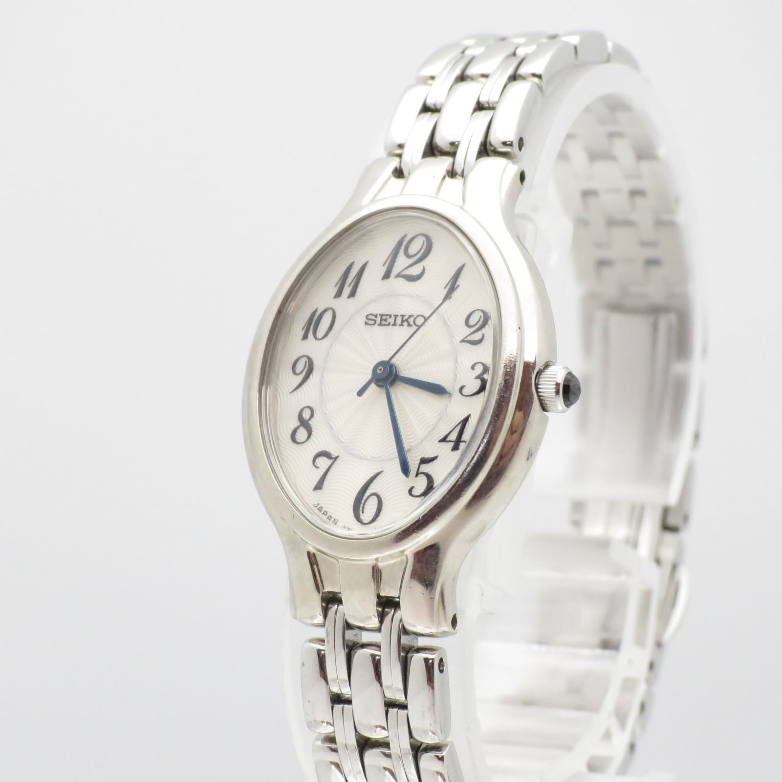 【美品/新品電池】 SEIKO セイコー オーバル レディース 腕時計 ドレス 新品電池】セイコー レディース 腕時計 ホワイト シルバー