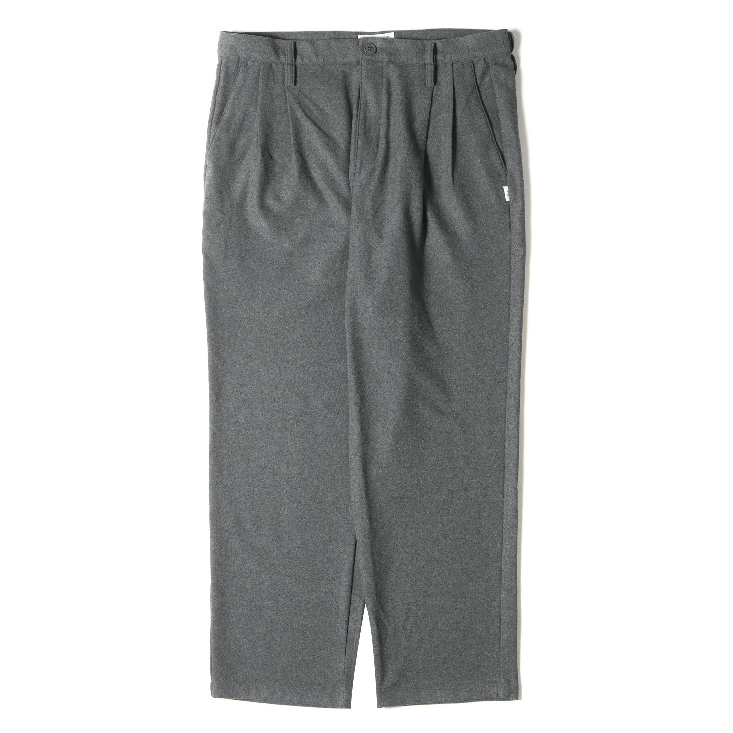 美品 WTAPS ダブルタップス パンツ サイズ:L 22AW 2タック ストレッチ ワイド ワーク パンツ TUCK TROUSERS RAPO TWILL グレー ボトムス ズボン【メンズ】