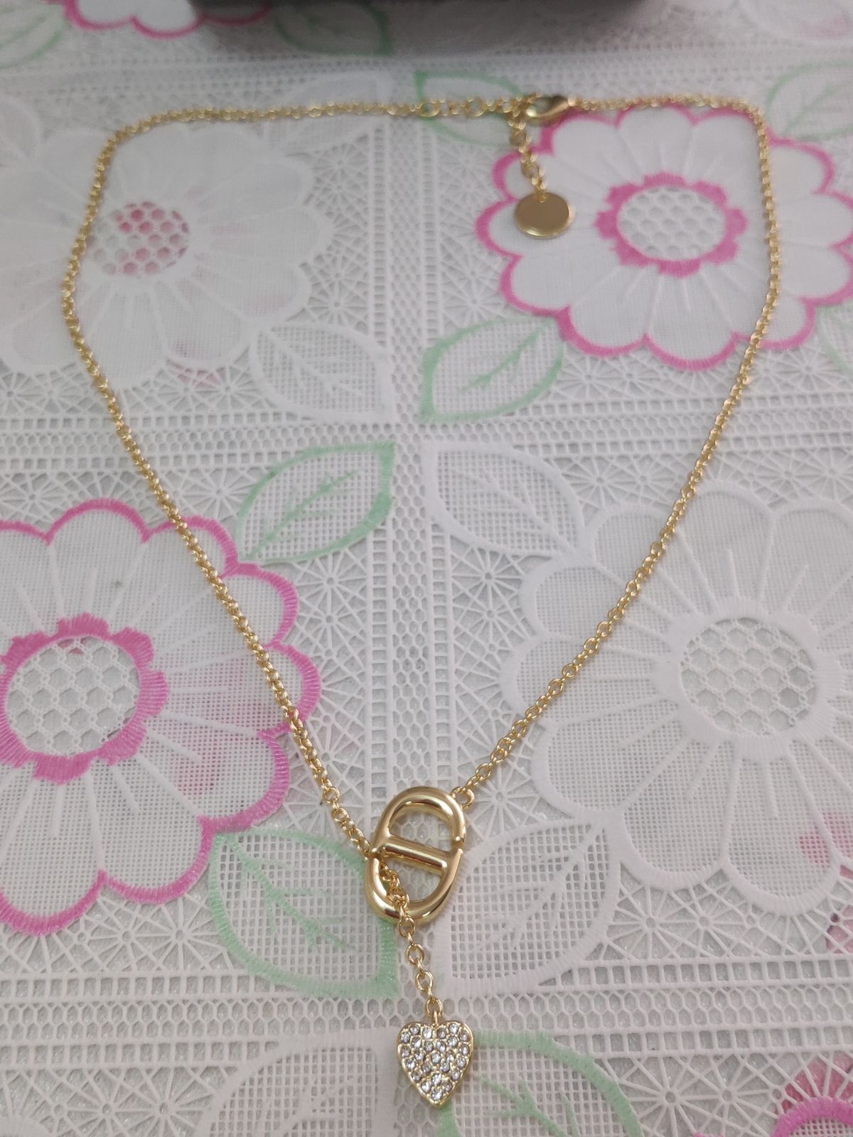 【♡チャームが可愛い♪】Dior ネックレス Navy ハートが可愛い♡】DIOR CD Navy ネックレス (Dior/ネックレス