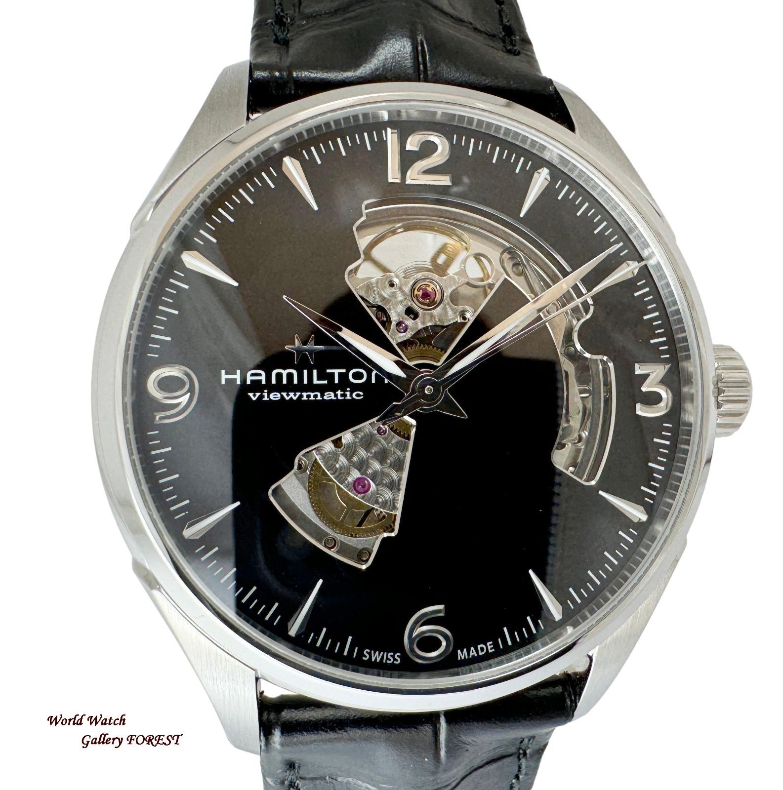 HAMILTON ジャズマスター OPEN HEART ブラック ジャズマスター