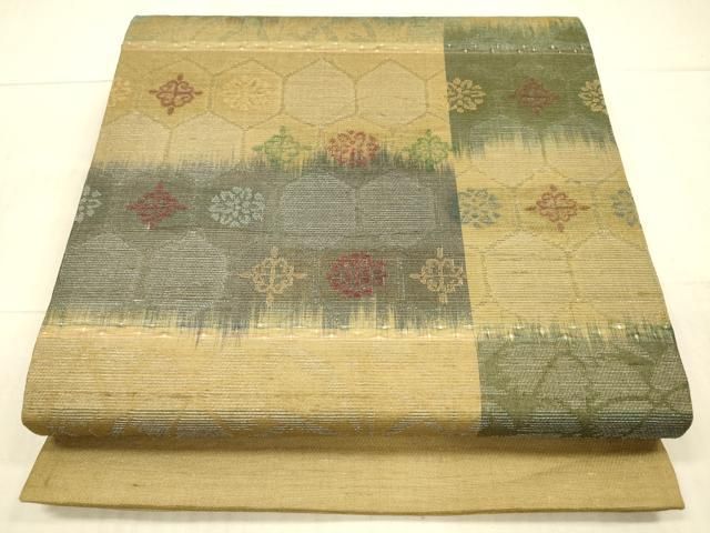 平和屋着物＊夏物 九寸開き名古屋帯 草花文 銀糸 正絹 DAAY8008cm USTAUSTRALIA_COM_AU