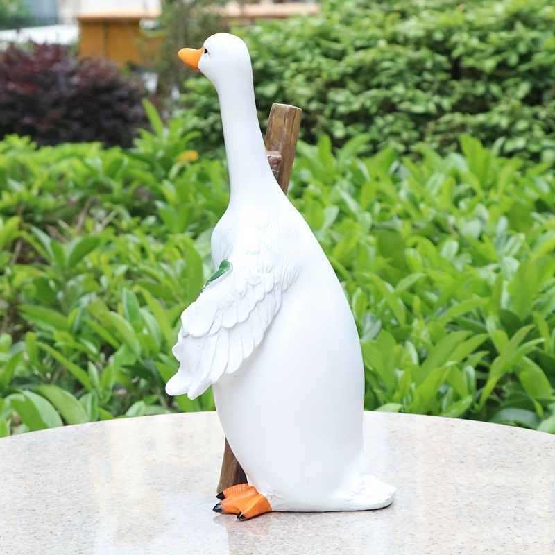 置物 オブジェ ガーデンオーナメント ウェルカムボードを持ったアヒル あひる ダック 屋外 屋内 室内 インテリア 玄関 リビング ダイニング 装飾 庭 ガーデニング 装飾 ガーデン 可愛い ギフト インテリア用品 贈り物 雑貨