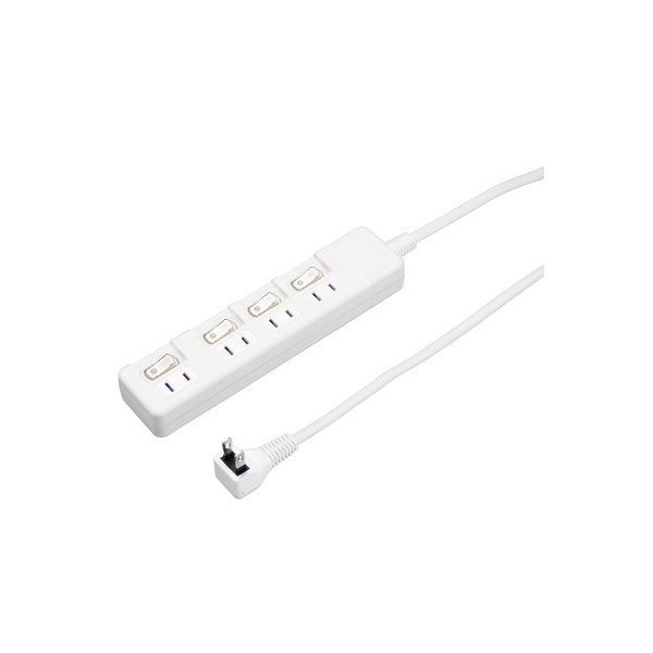 【5個セット】 YAZAWA 4個口 節電タップ 2m ホワイト H8S442W