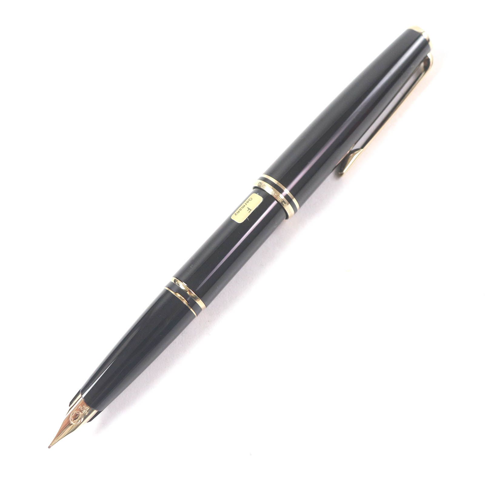 □MONTBLANC モンブラン ジェネレーション ペン先14K Fニブ キャップ式 万年筆 ブラック ゴールド ケース付き ドイツ製 メンズ