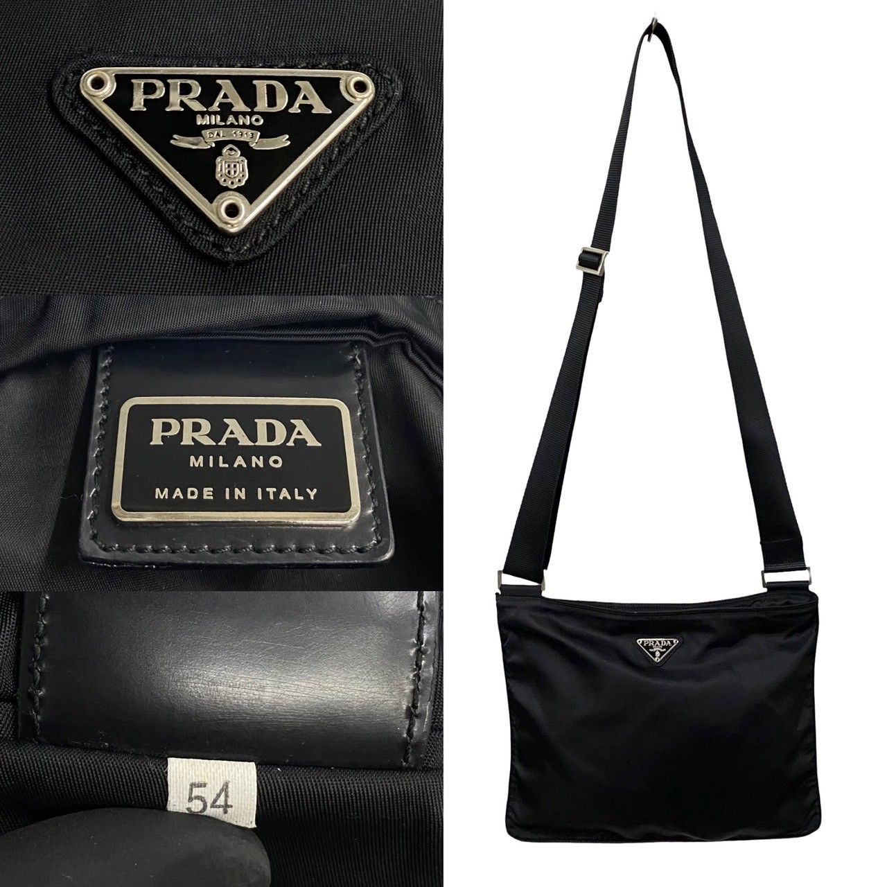 極 美品 PRADA プラダ 三角ロゴ 金具 ナイロン ミニ ショルダーバッグ ...