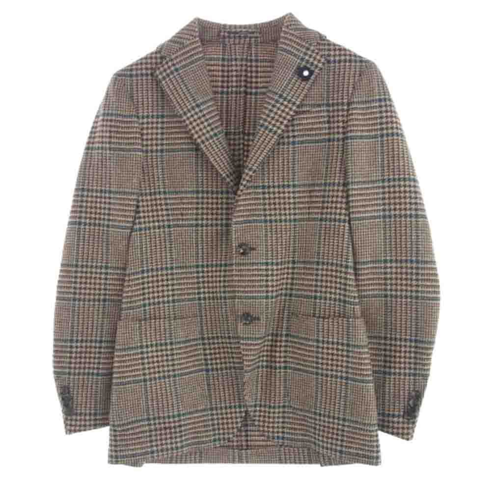 LARDINI ラルディーニ イタリア製 ブートニエール付き チェック